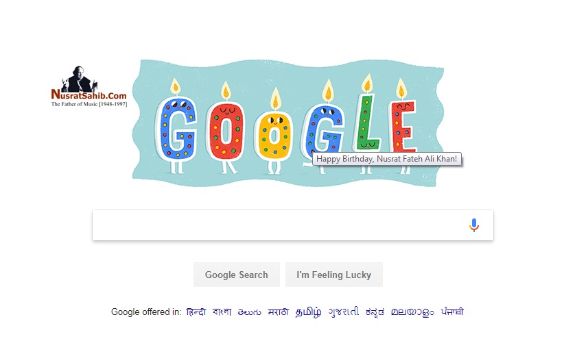 google celebrate Nusrat Fateh Ali Khan 70th birth anniversary